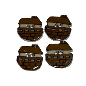 Noah’s Ark Shaped Buttons 4 In Lot 1” In Size